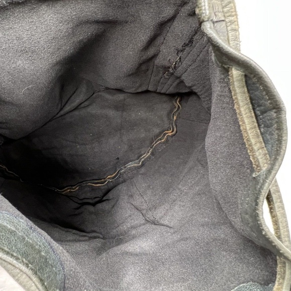 Vntg Artisan Gray Genuine Leather Drawstring Small Backpack - Picture 9 of 12